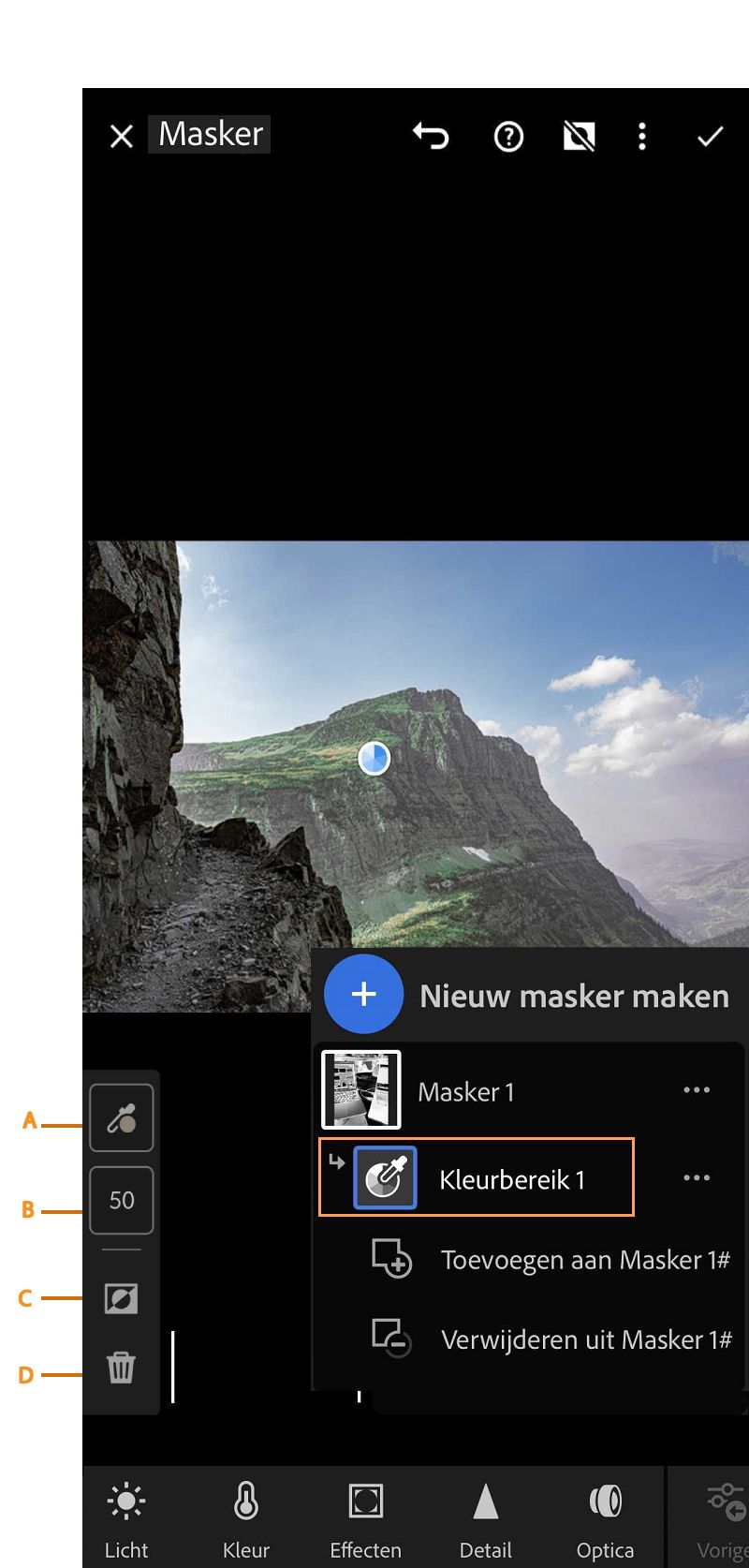 kleurbereikmaskering