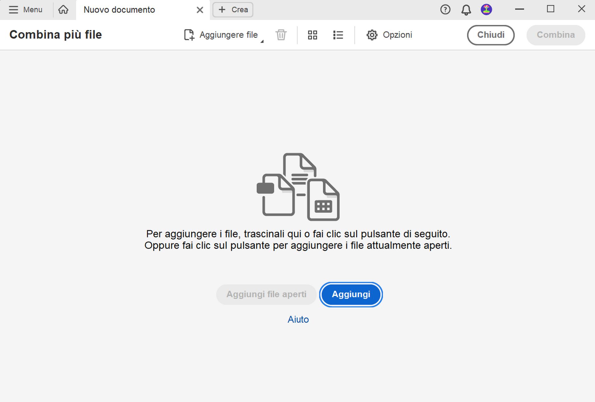 Strumento combina file