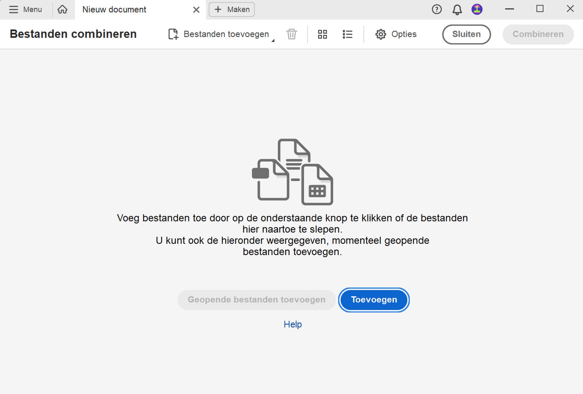 Kombiner filer-verktøyet