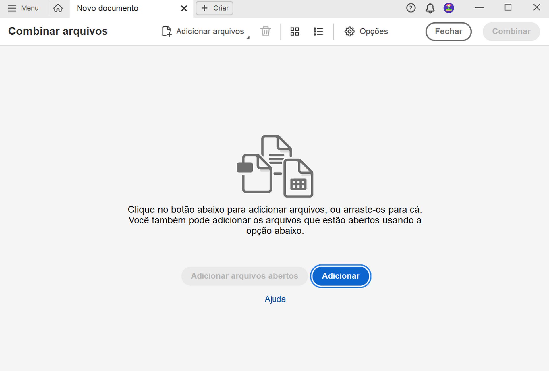 Ferramenta Combinar arquivos