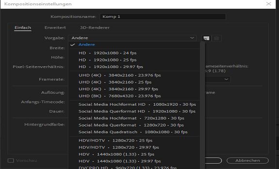 Kompositionsvorgaben