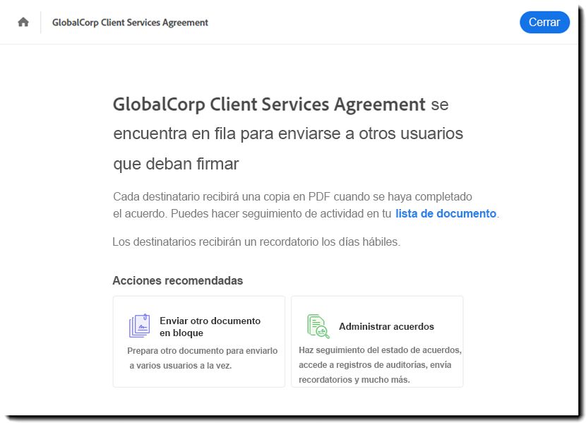 Enviar en bloque