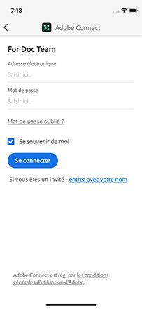 Informations d’identification Connect