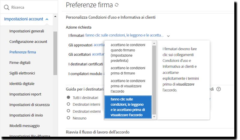 Impostazione Consenso esplicito con revisione obbligatoria