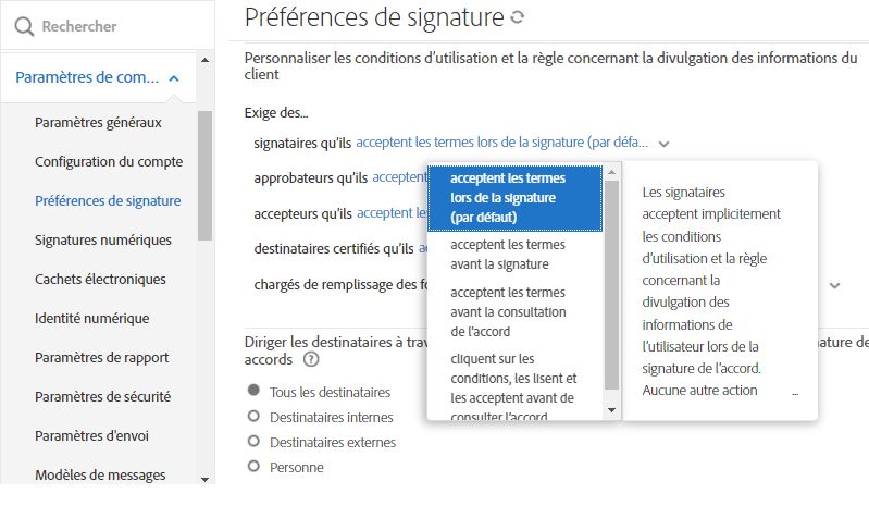 Paramètre de consentement implicite