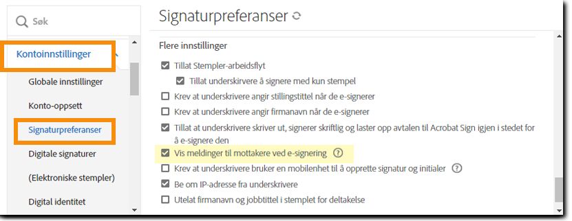 Kontroller for personlig melding