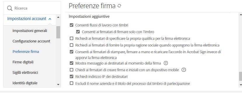 Controlli per convertire in firma manuale