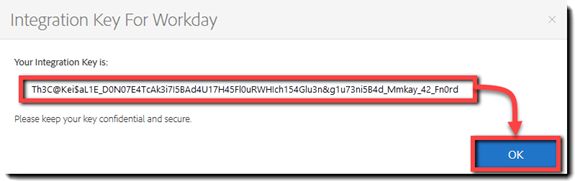 Panel de la clave de integración