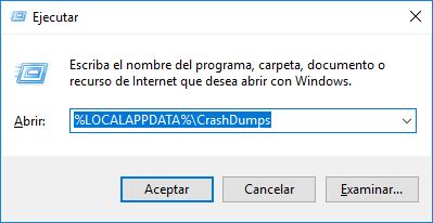 Vaya a la carpeta CrashDumps.