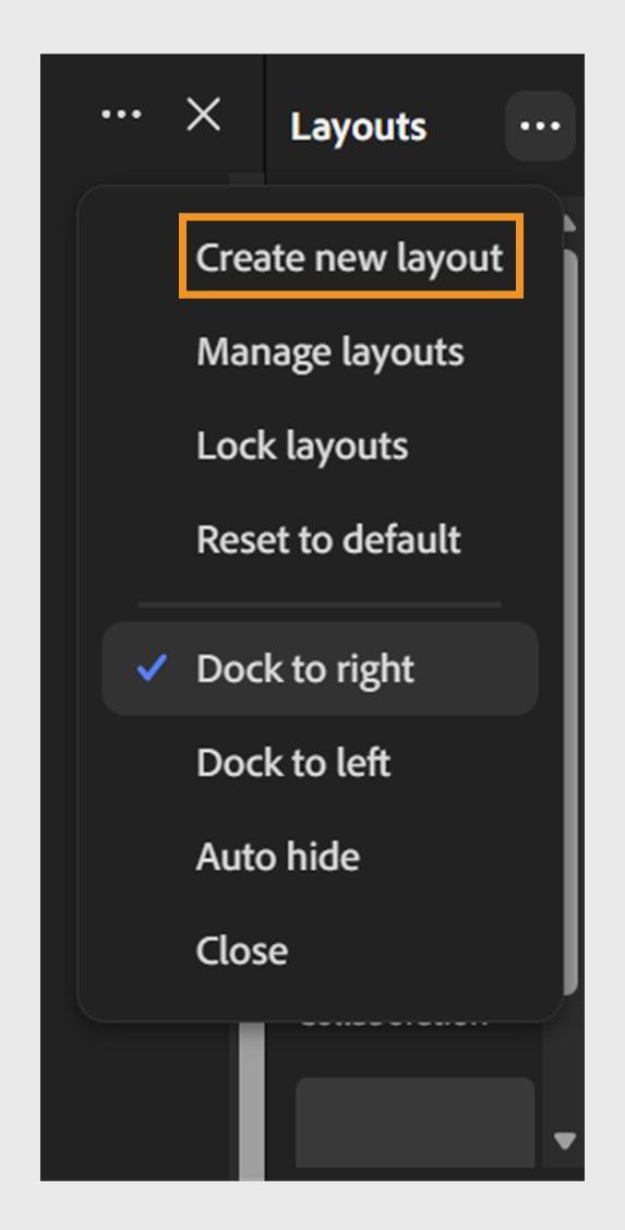Create a layout using the Layouts options