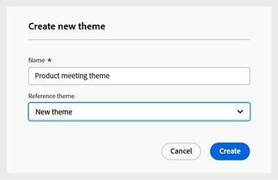 Create new theme interface