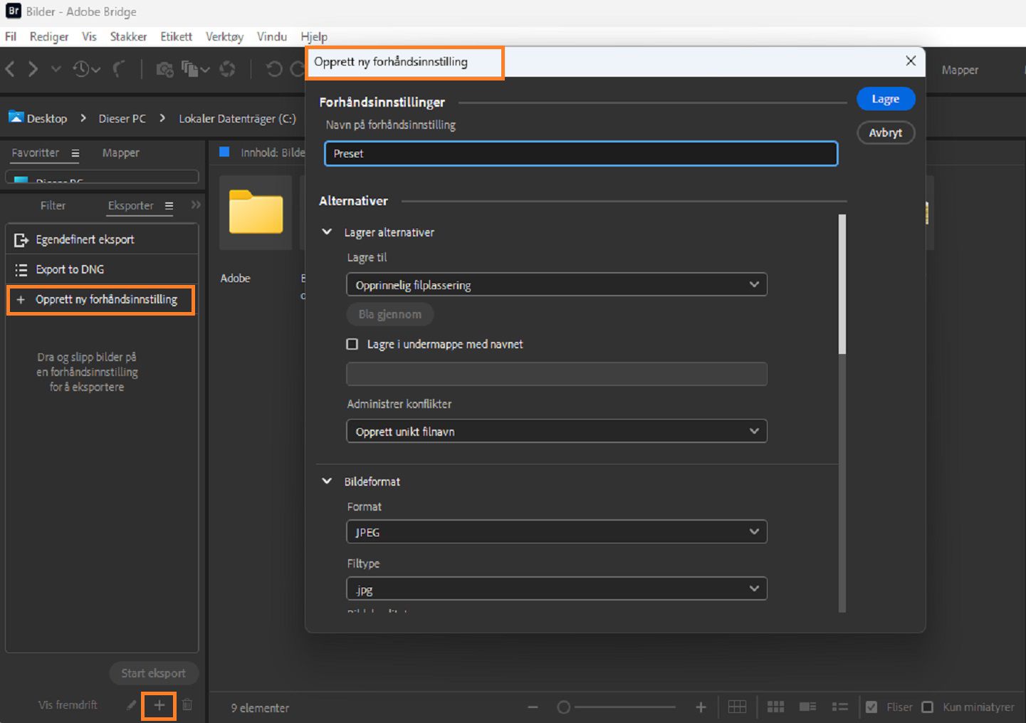Lær hvordan du oppretter nye forhåndsinnstillinger i Adobe Bridge.