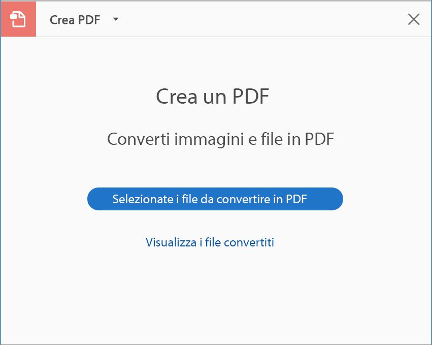 Crea PDF in Strumenti