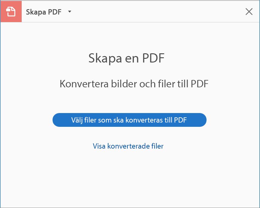 Skapa PDF från verktyg