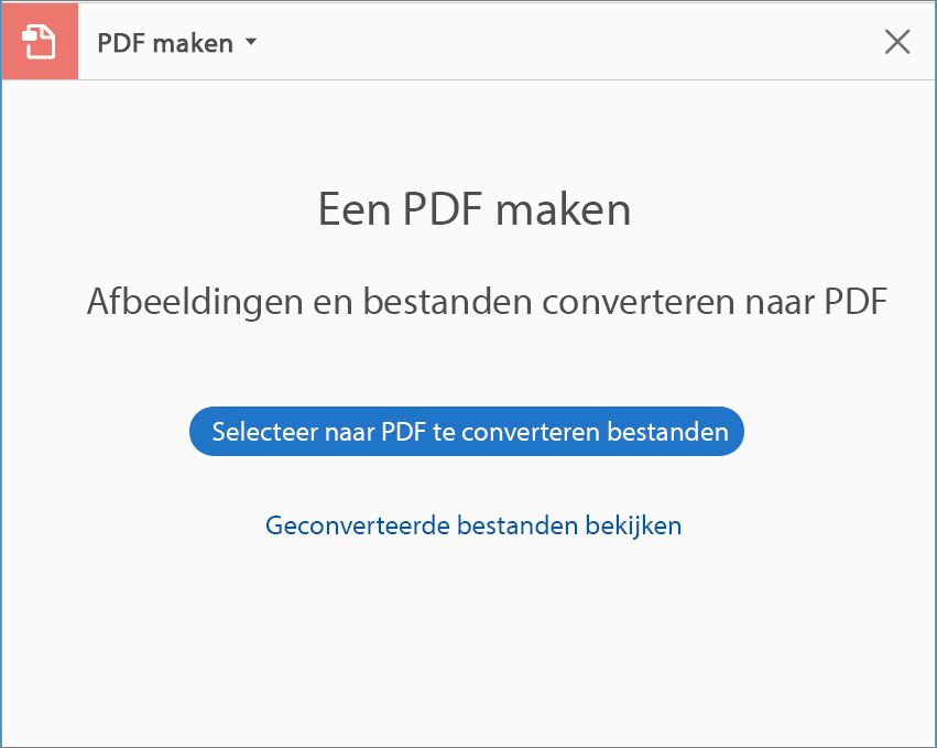 PDF maken via Gereedschappen