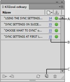 Panel Křížové odkazy