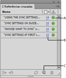 Painel Referências cruzadas