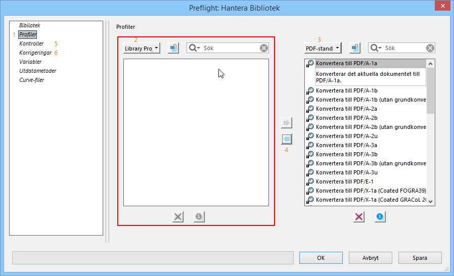 Dialogrutan Hantera bibliotek