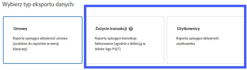 Typ eksportu danych