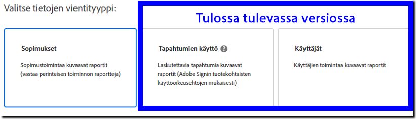 Tietojen viennin tyyppi