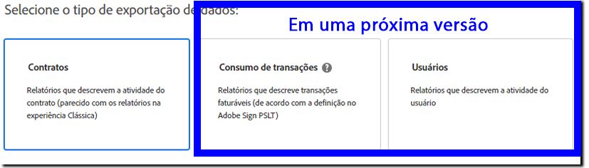 Tipo de exportação de dados