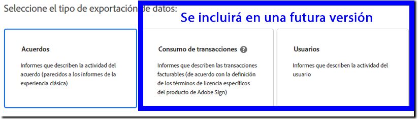 Tipo de exportación de datos