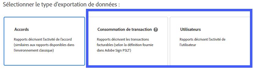 Type d’exportation de données