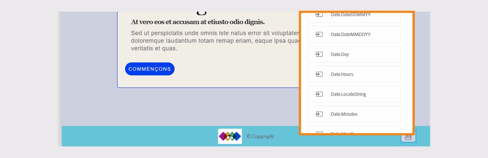 Liste des variables permettant d’afficher la date dans différents formats