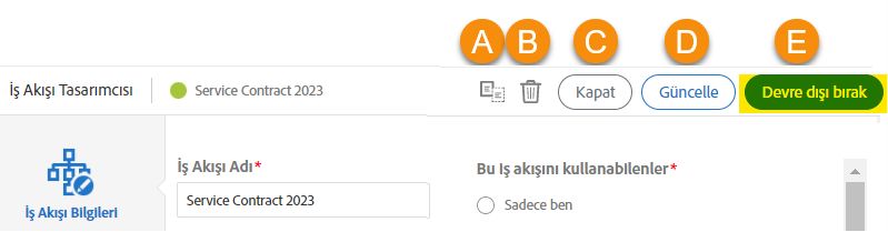 İş akışını devre dışı bırakma