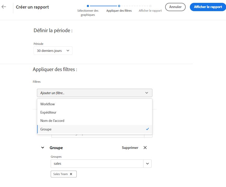Définition des filtres