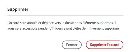 Invite de suppression d’accord