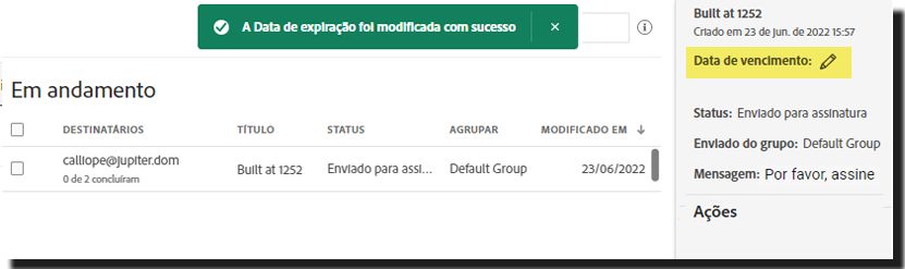 Data de expiração excluída