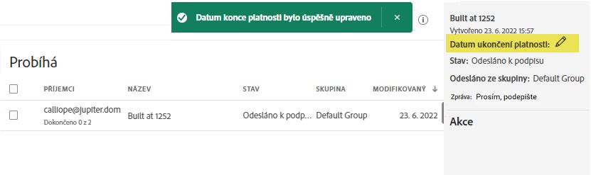 Odstranění data konce platnosti