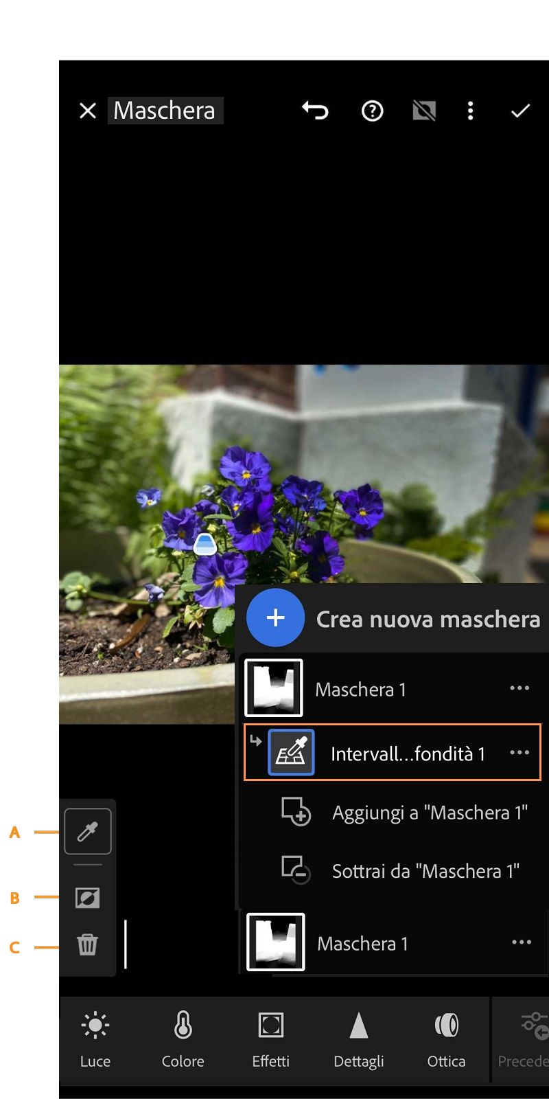 Mascheratura Intervallo profondità