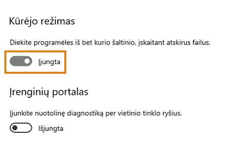 Programuotojo režimas