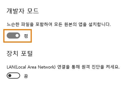 개발자 모드