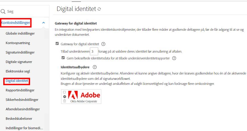 Gateway for digital identitet