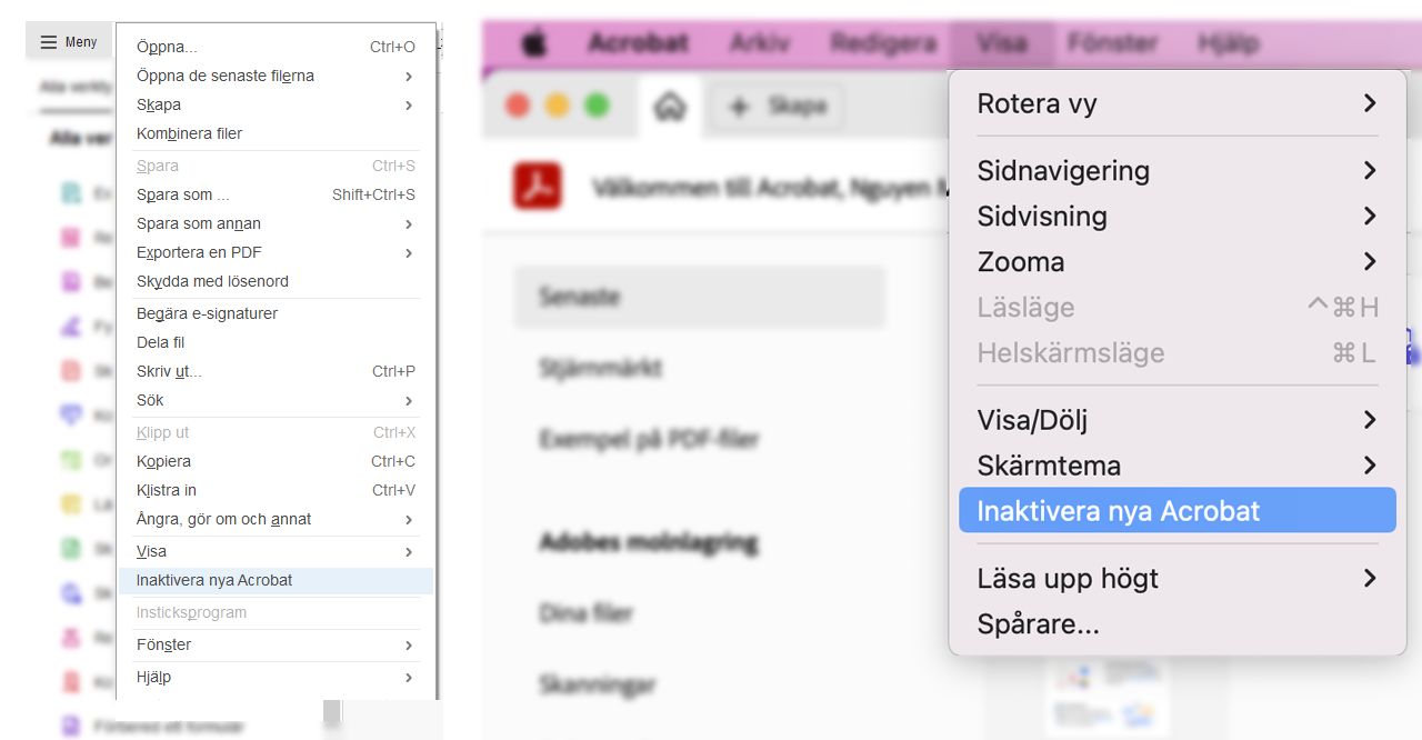 Så här inaktiverar du nya Acrobat