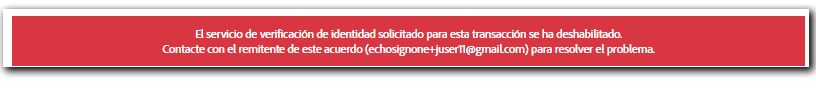 Error de servicio deshabilitado