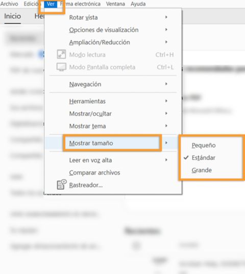 Ajuste del tamaño de visualización