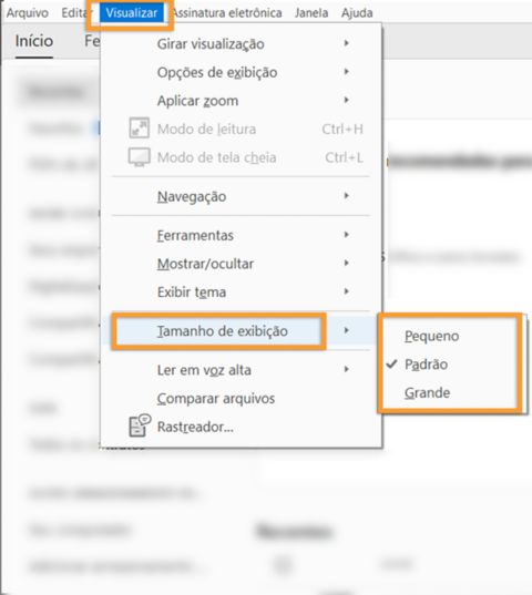 Ajustar o tamanho de exibição