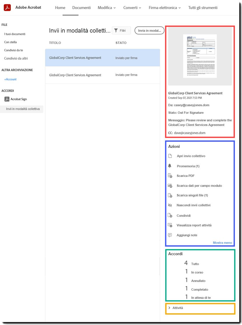 Menu di scelta rapida Invia blocco