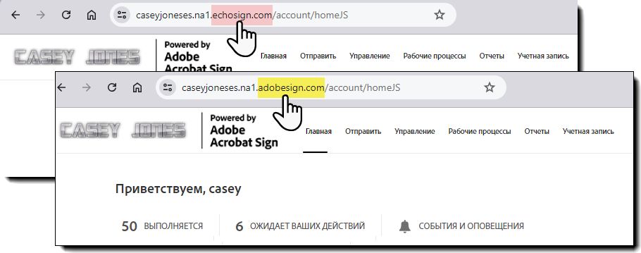 URL-адрес учетной записи с выделенным доменом.