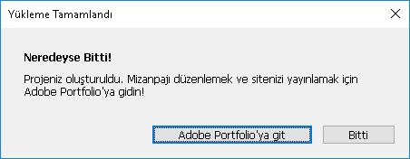 Görüntüler Başarıyla Yüklendi iletişim kutusu