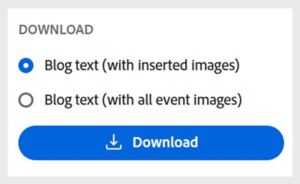 Download options for the generated blog