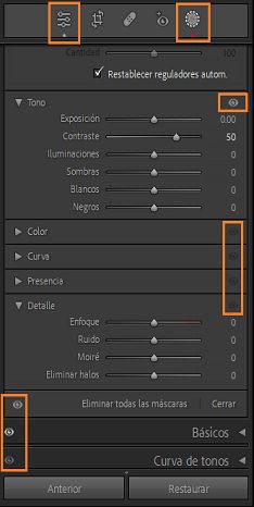 Captura de pantalla de los paneles que resaltan la nueva función de indicador de edición e indicador de ojo.