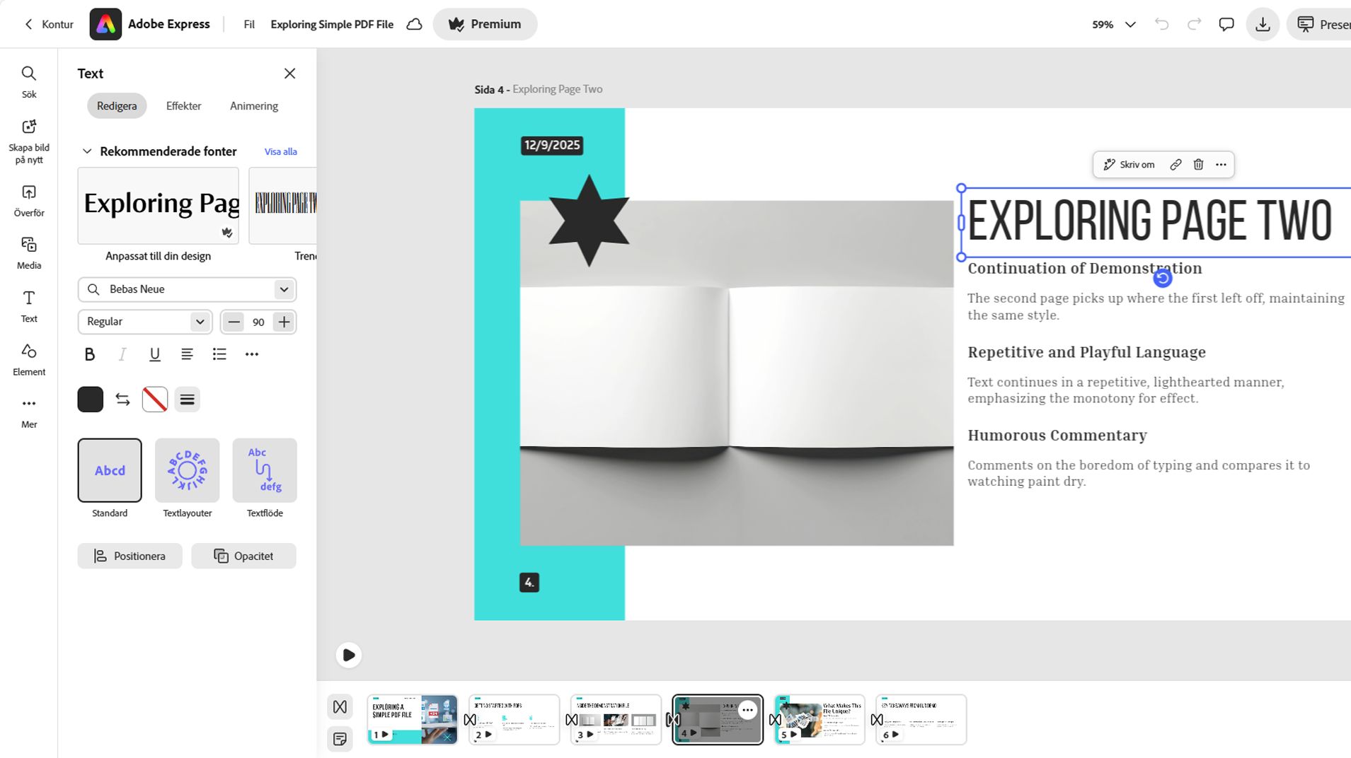 redigera verktyg panel öppen bredvid en bild, vilket möjliggör anpassningar av en enskild bild eller varje bild.