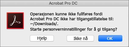 Acrobat/Reader tillatelsesdialog