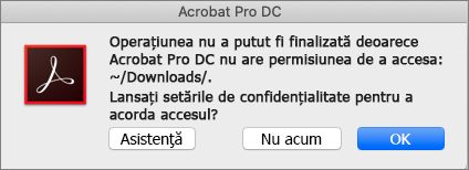Dialog de permisiune Acrobat/Reader