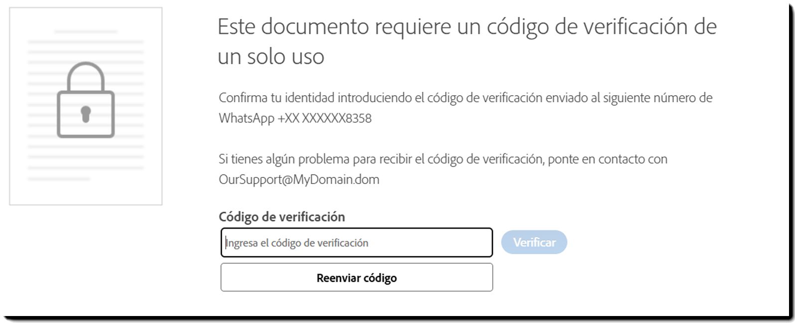 Introducir el código de verificación